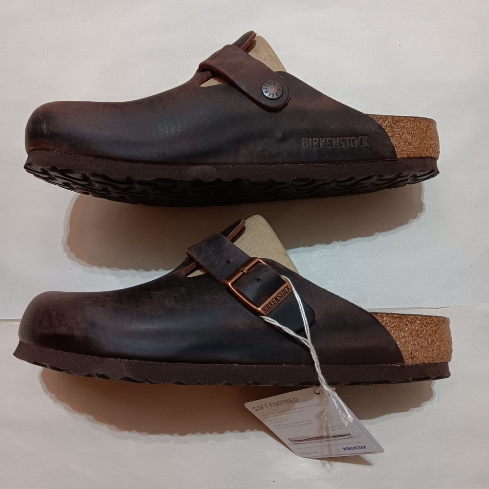 BIREKNSTOCK Boston Habana Oiled Leather Size 39 (US L8, M6) 0159711 Reg Fit Soft - Picture 5 of 9